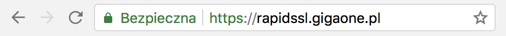 Połączenie SSL w przeglądarce Google Chrome