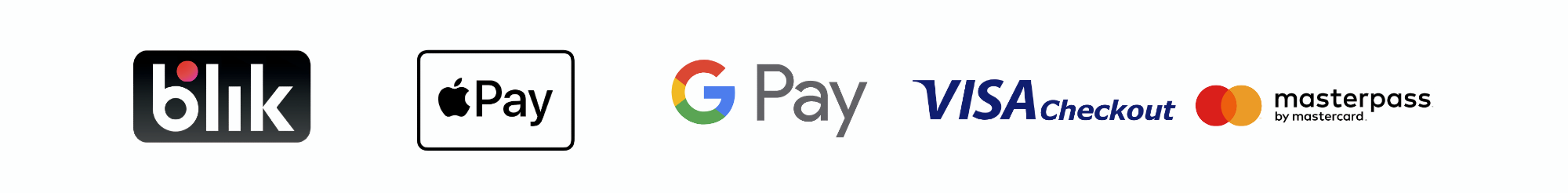 BLIK, Apple Pay, Google Pay, VISA Checkout, MASTERPASS