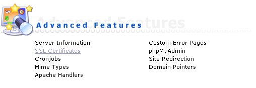 Advanced Features / SSL Certificates