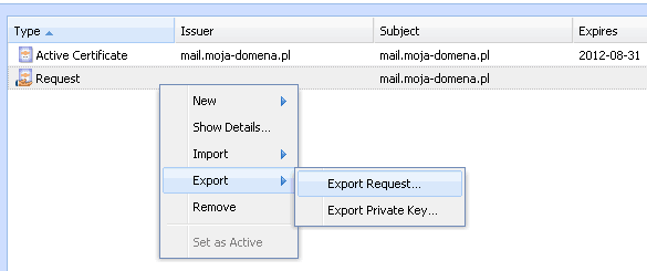 Request / Export / Export Request