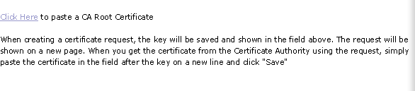 Click Here to paste a CA Root Certificate