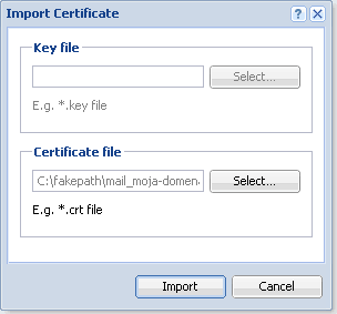 Import Certificate / Certificate file / Select...