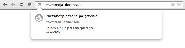 Połączenie niezabezpieczone.